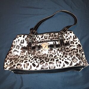 Nine & Co Black Shoulder Bag with Animal Print